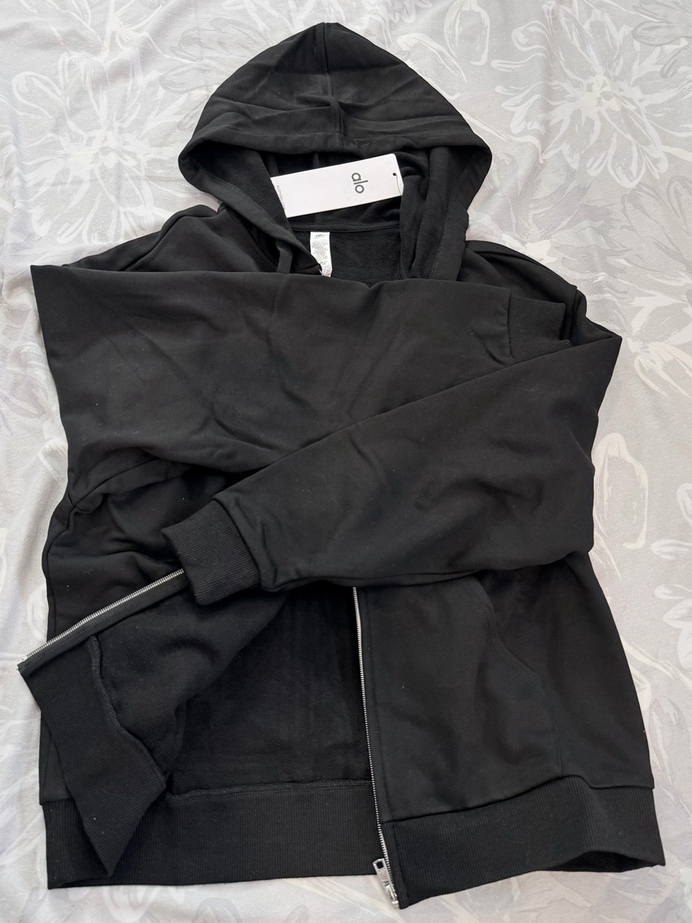 ALO Yoga Black Full-Zip Hoodie Jacket